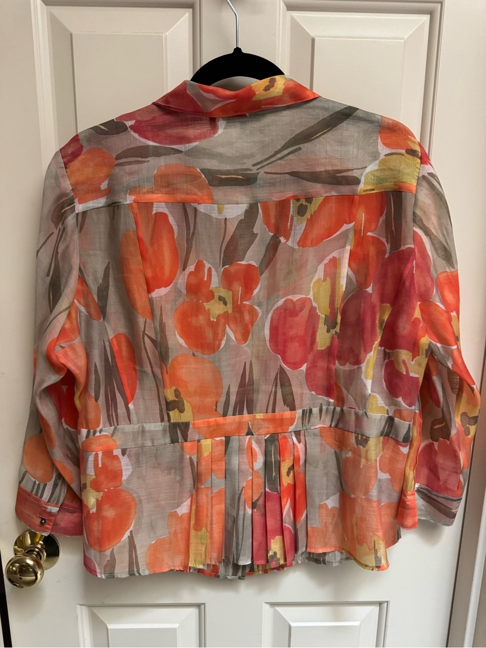NIC+ZOE Orange and Tan Floral Button-Front Shirt - Picture 7 of 7